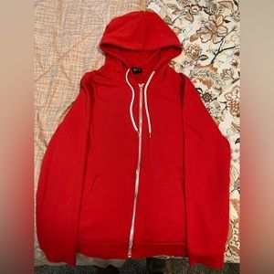 Red zip up with hoodie